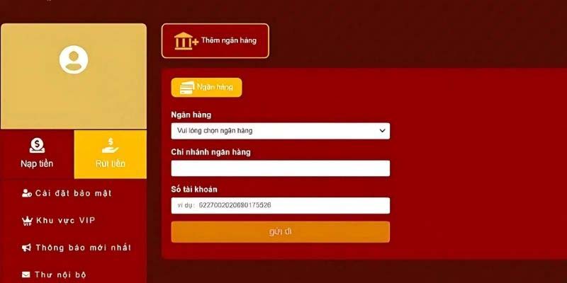 Thao tác rút tiền tại nhà cái trực tuyến về tài khoản nhanh nhất